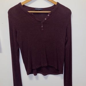 Brandy Melville dark maroon long sleeve top